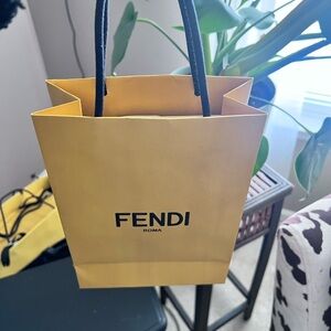 Fendi Yellow Gift Bag with Black Handles